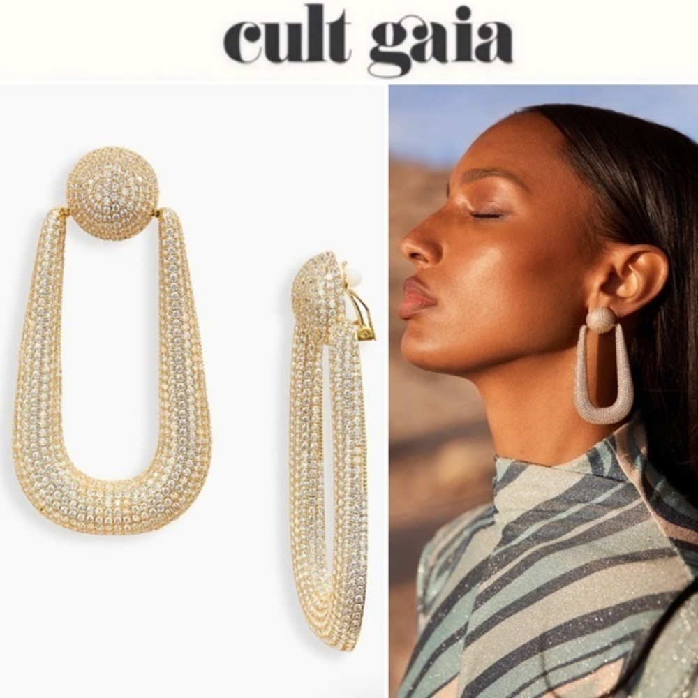 Cult Gaia Brea Clip-On Drop Earrings in Gold 228$